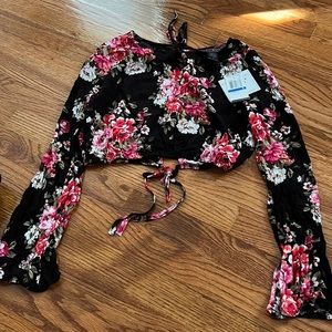 Cropped Floral Blouse